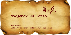 Marjanov Julietta névjegykártya
